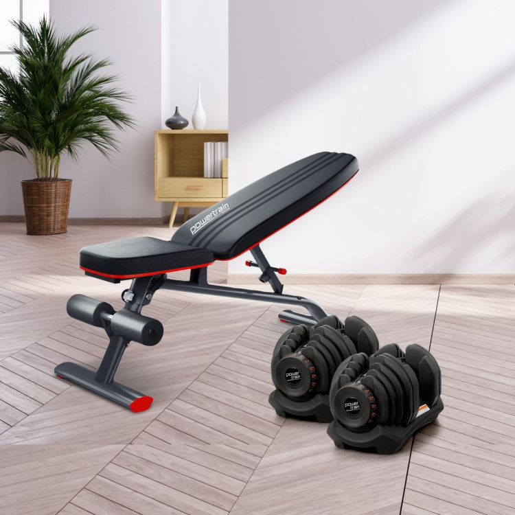 Powertrain 80KG Adjustable Dumbbell Set with FID Weight Bench image 15