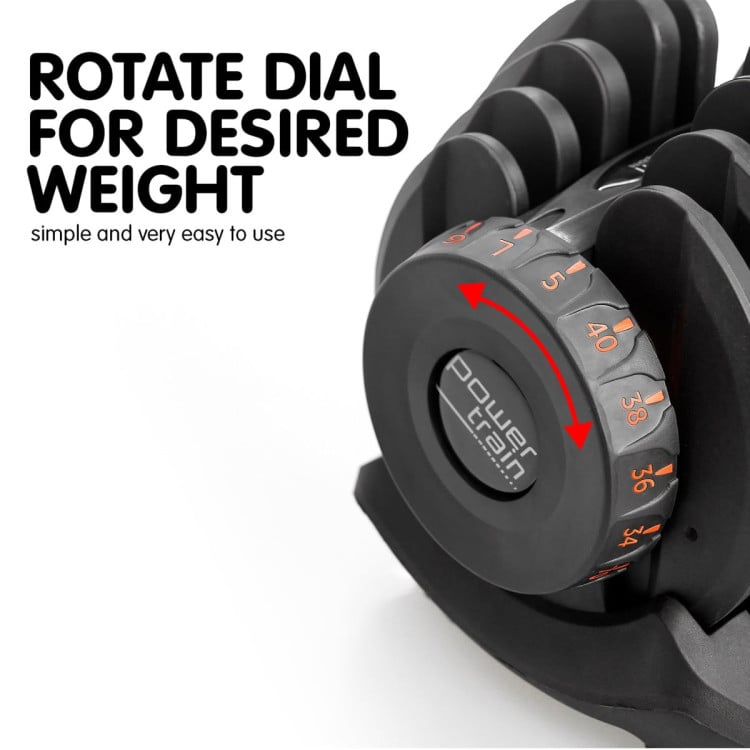 Powertrain 80KG Adjustable Dumbbell Set & Stand with Height-Variable Bench image 15