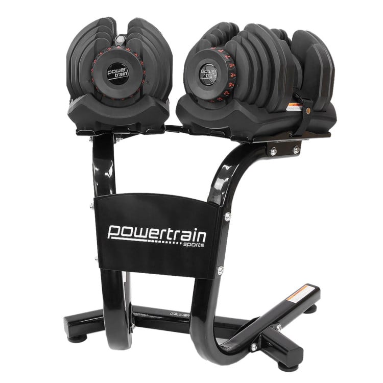 Powertrain 80KG Adjustable Dumbbell Set & Stand with Height-Variable Bench image 5