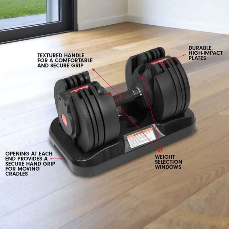 Powertrain GEN2 40KG Adjustable Dumbbell Set with FID Weight Bench image 15