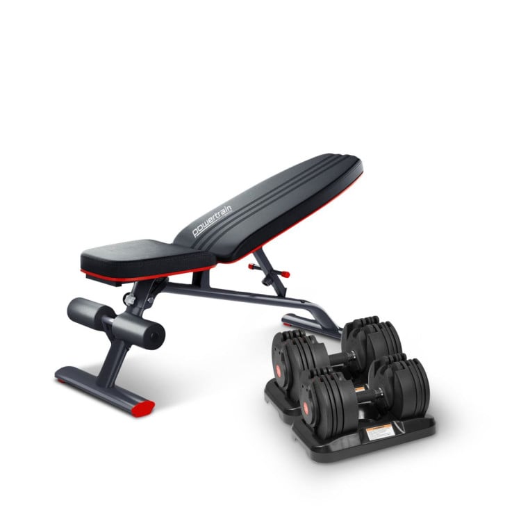 Powertrain GEN2 40KG Adjustable Dumbbell Set with FID Weight Bench