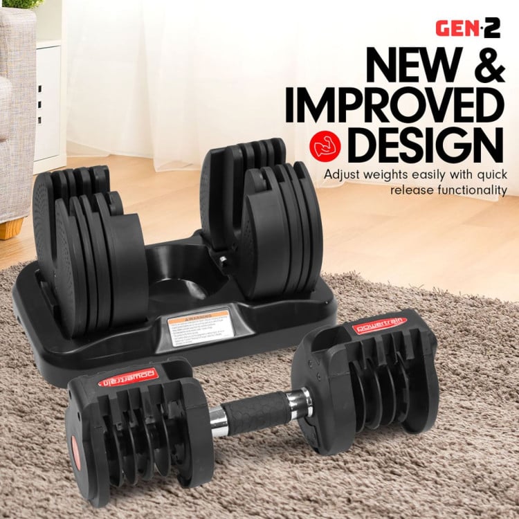 Powertrain GEN2 40KG Adjustable Dumbbell Set with FID Weight Bench image 11