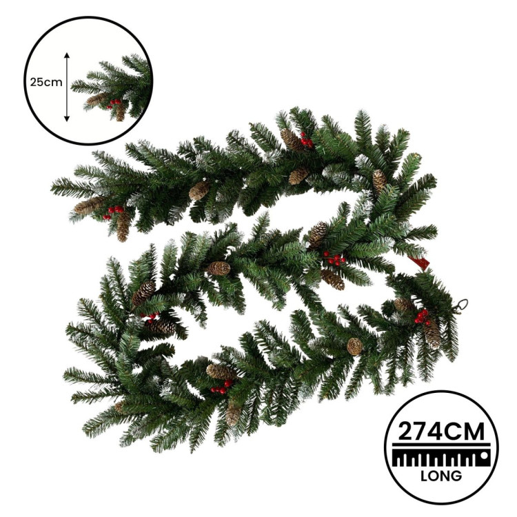 Christabelle 2.7m Christmas Garland with Pine Cones & Berries Pine Tree Decoration Ornament image 5