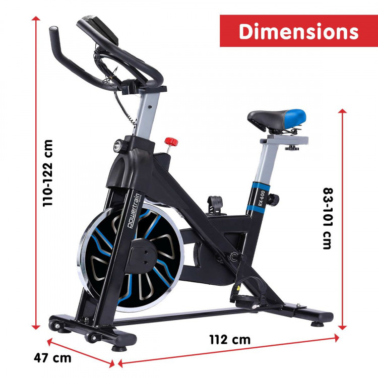 PowerTrain RX-600 Exercise Spin Bike Cardio Cycle - Blue image 10