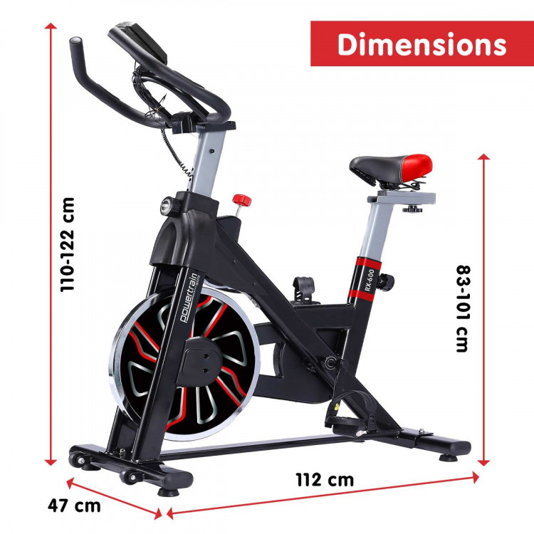 Powertrain Spin Bike RX-600 Cardio Exercise Cycle - Red image 11