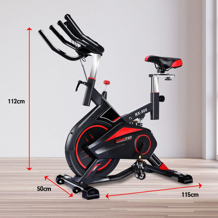 PowerTrain RX-900 Exercise Spin Bike Cardio Cycle - Red image 11