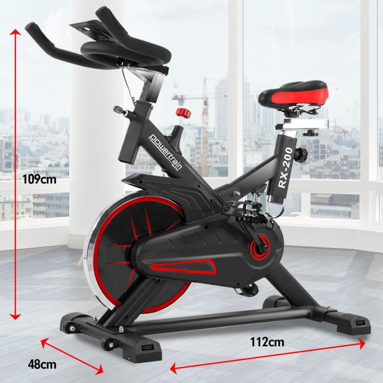 PowerTrain RX-200 Exercise Spin Bike Cardio Cycle - Red image 7