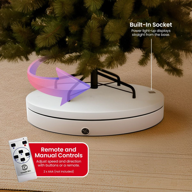 Christabelle 60cmD 100kg Commercial-Grade Electric Display Turntable Christmas Tree - White image 6
