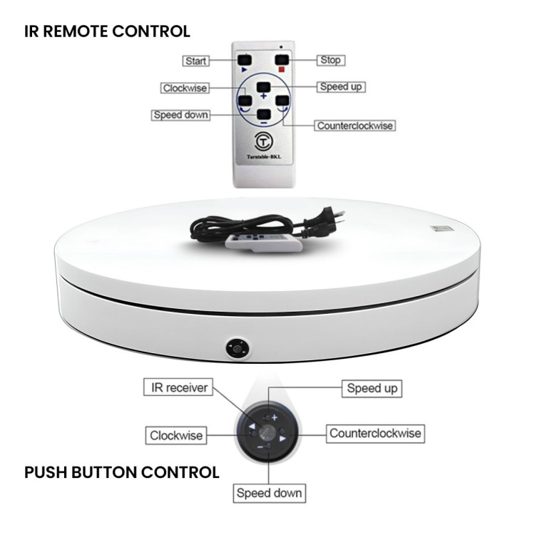 Christabelle 60cmD 100kg Commercial-Grade Electric Display Turntable Christmas Tree - White image 8