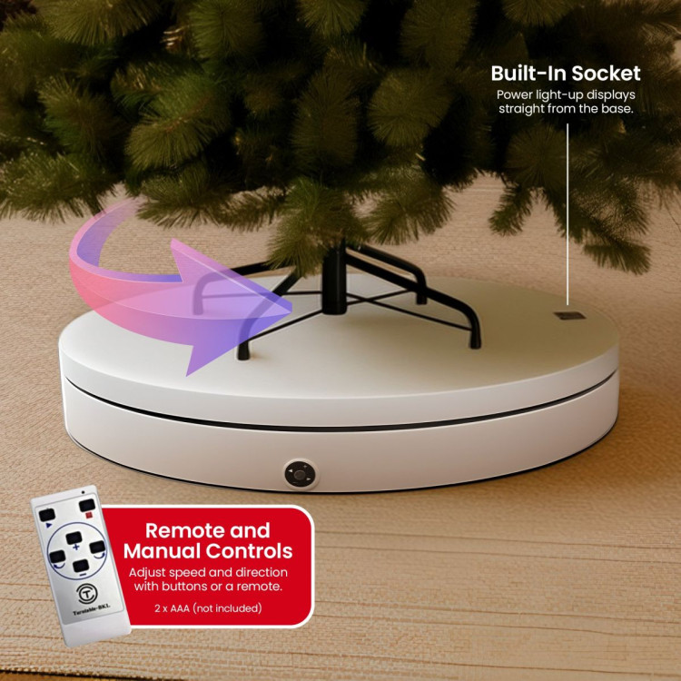 Christabelle 80cm 200kg Commercial Electric Display Turntable with Power Outlet - White image 6