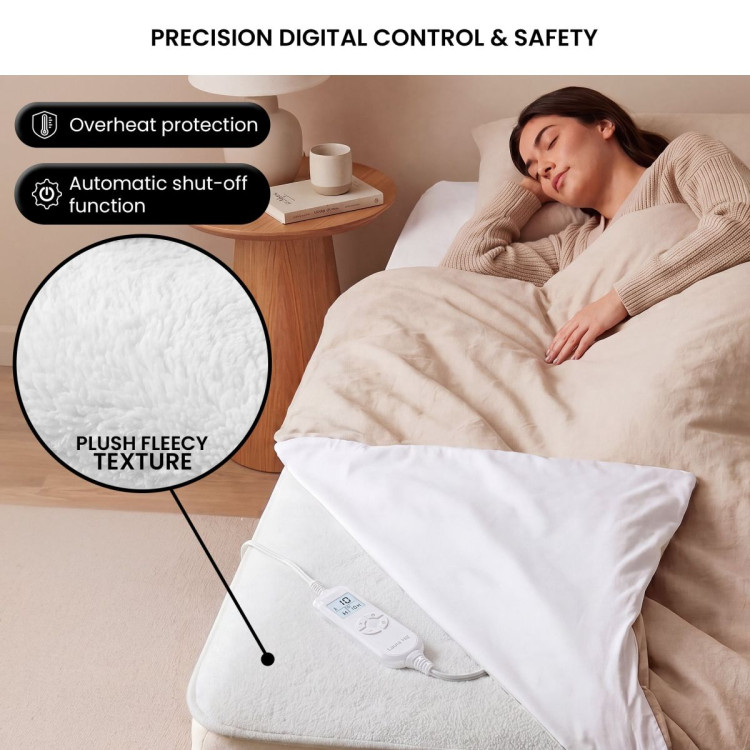 Laura Hill Double Electric Heated Underlay Blanket Fleecy Fabric with Timer image 5