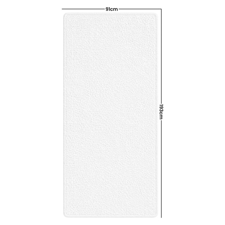 Heated Electric Blanket Single Size Fitted Fleece Underlay Winter Throw - White image 3