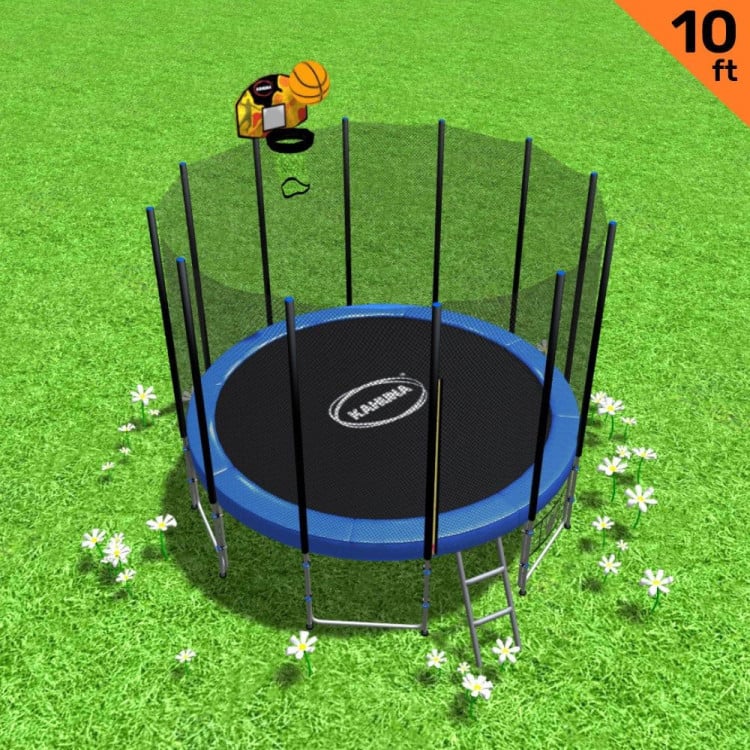 Kahuna Blizzard 10 ft Trampoline with Basketball Set Blue image 3