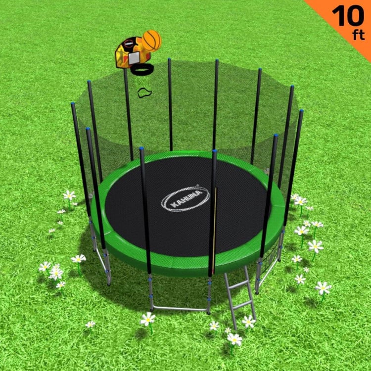 Kahuna Blizzard 10 ft Trampoline with Basketball Set Green image 3