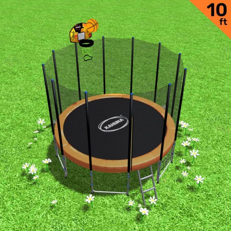 Kahuna Blizzard 10 ft Trampoline with Basketball Set Orange image 3
