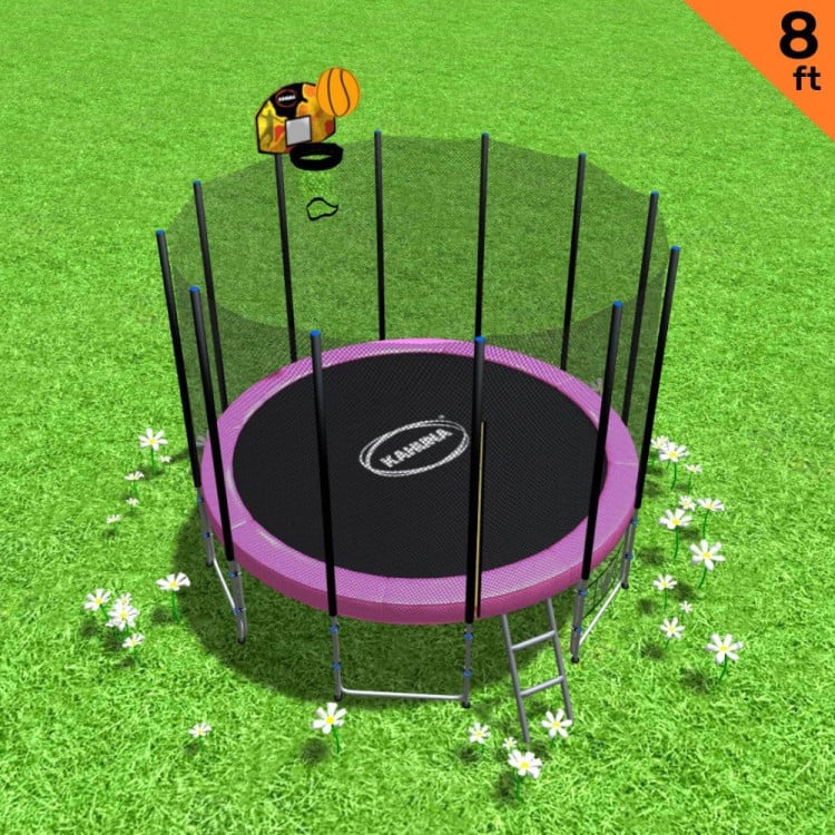Kahuna 8 ft Blizzard Trampoline Outer Net Pad Mat Basketball - Pink image 3