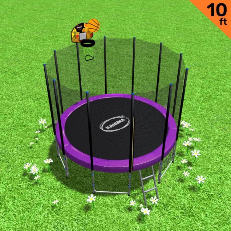 Kahuna Blizzard 10ft Trampoline with Basketball set Purple image 3