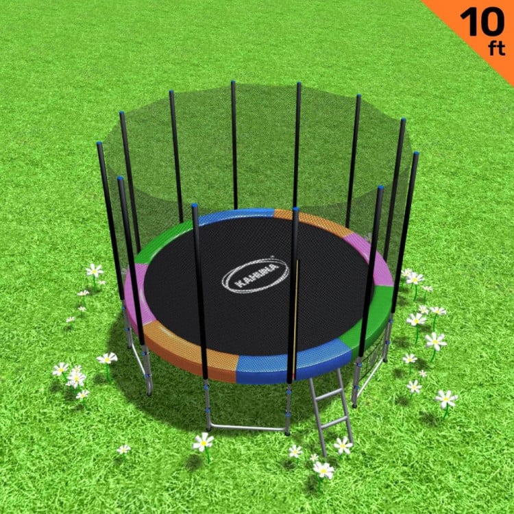 Kahuna Blizzard 10 ft Trampoline with Net - Rainbow image 3