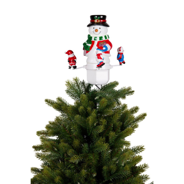 Christmas Tree Topper Snowman w/ Projected Images Lights Snow & Music image 3