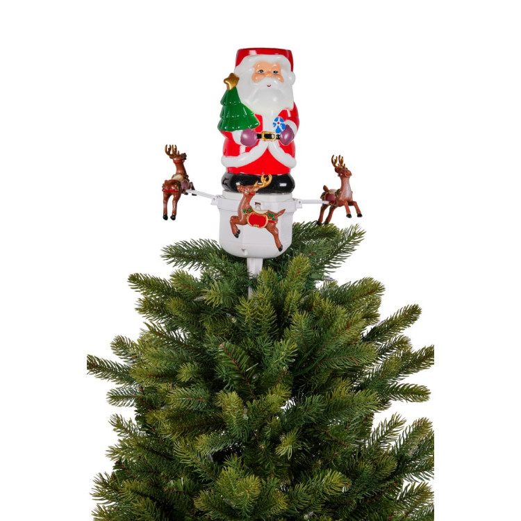 Christmas Tree Topper Santa with Movement Images Lights Snow & Music image 3