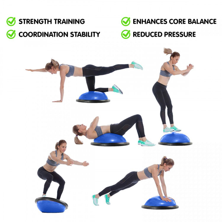 Powertrain Fitness Yoga Ball Home Gym Workout Balance Trainer Blue image 13