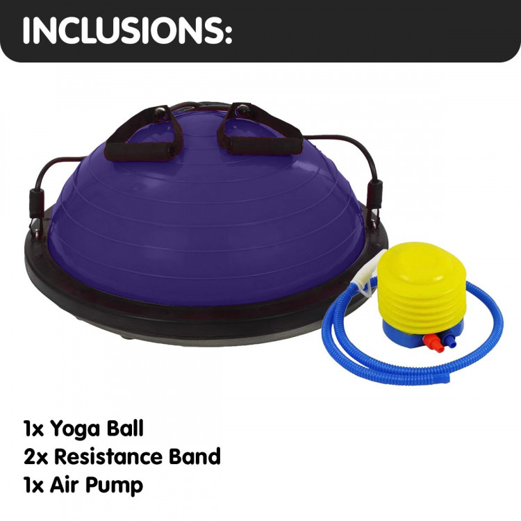 Powertrain Fitness Yoga Ball Home Gym Workout Balance Trainer Purple image 8