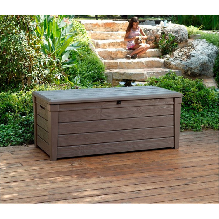 Keter Brightwood Outdoor Garden Storage Bench Box image 4
