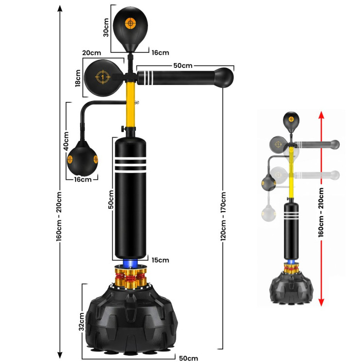 Powertrain Freestanding Boxing Trainer 5 in 1 Reflex Training System image 3