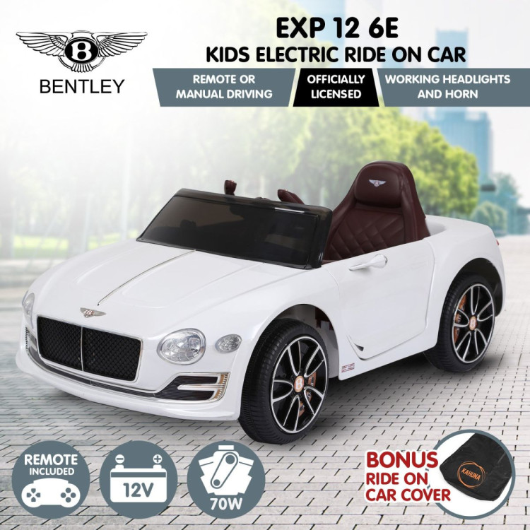 Bentley Exp 12 Speed 6E Licensed Kids Ride On Electric Car Remote Control - White image 3