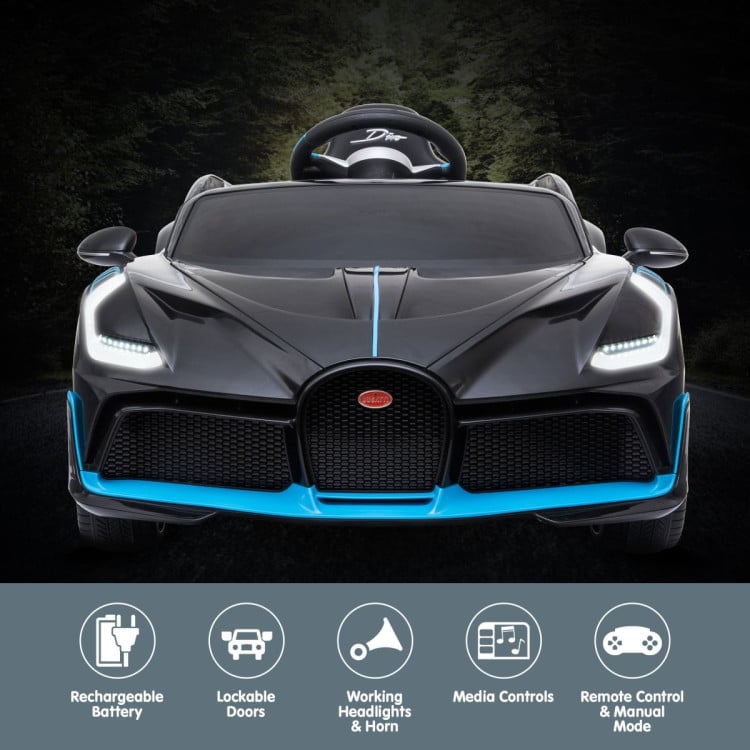 Licensed Bugatti Divo Kids Electric Ride On Car - Black image 6