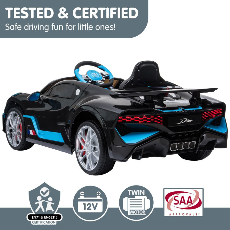 Licensed Bugatti Divo Kids Electric Ride On Car - Black image 10