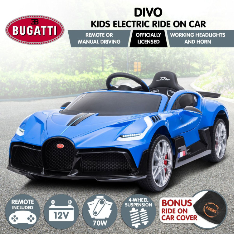 Licensed Bugatti Divo Kids Electric Ride On Car - Blue image 3