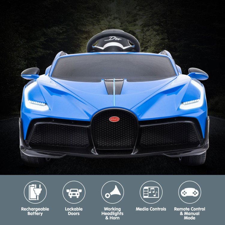 Licensed Bugatti Divo Kids Electric Ride On Car - Blue image 6