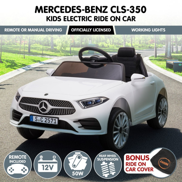 Kahuna Mercedes Benz CLS 350 Kids Electric Ride On Car with Remote Control - White image 3