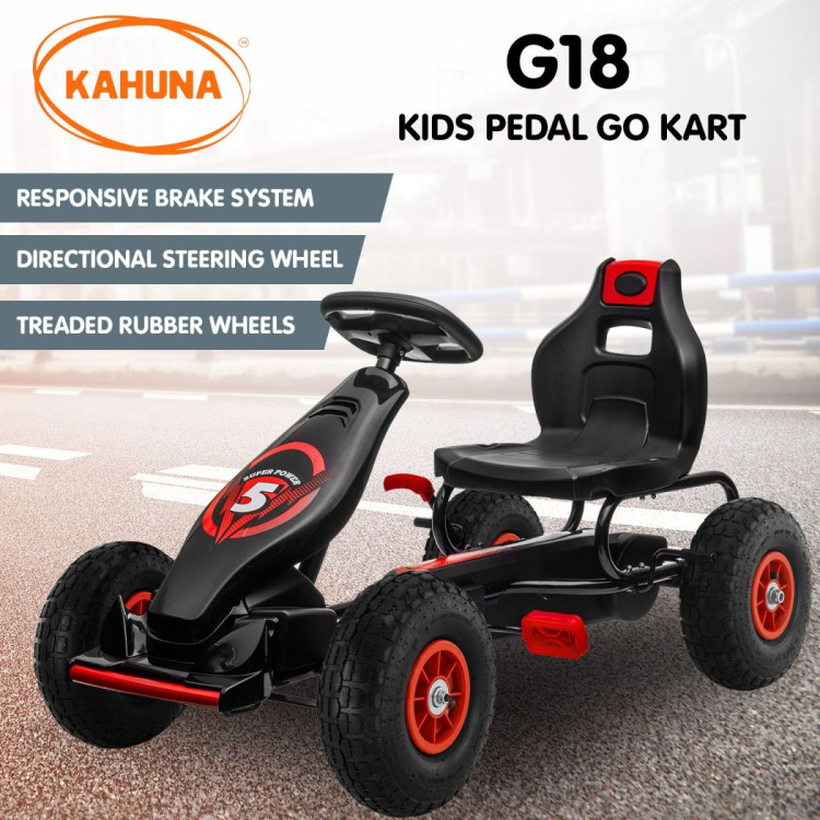 Kahuna G18 Kids Ride On Pedal Powered Go Kart Racing Style - Red image 3