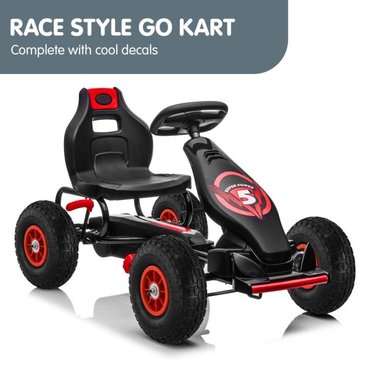Kahuna G18 Kids Ride On Pedal Powered Go Kart Racing Style - Red image 13