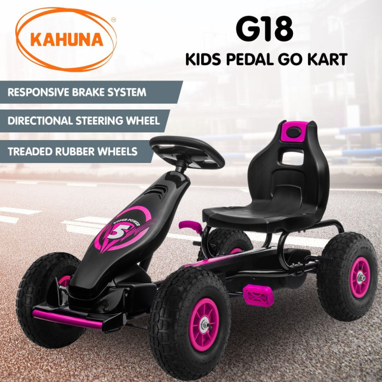 Kahuna G18 Kids Ride On Pedal Go Kart - Rose Pink image 3