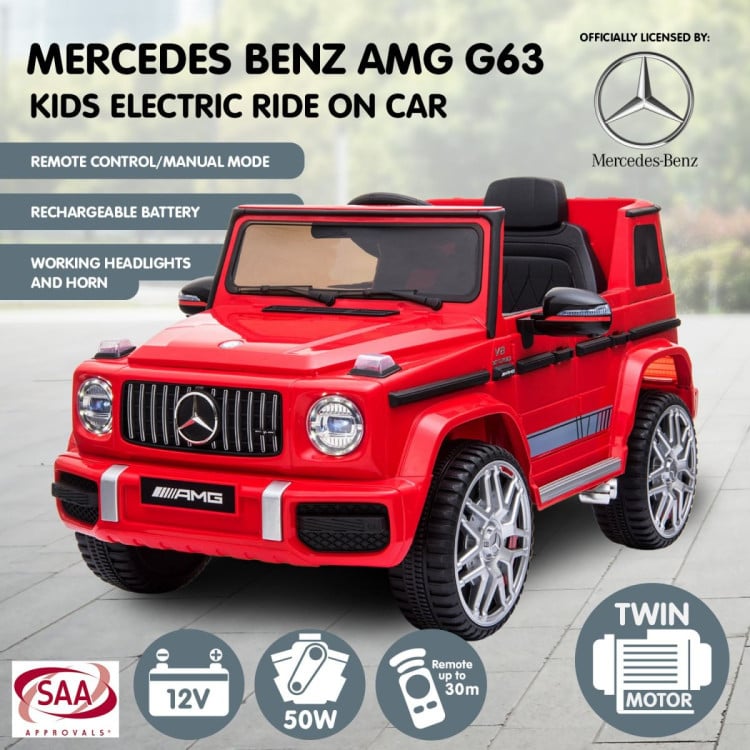 Mercedes Benz AMG G63 Licensed Kids Ride On Electric Car Remote Control - Red image 13