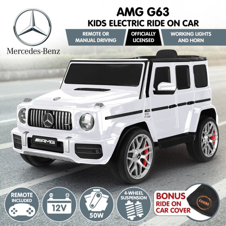 Kahuna Mercedes Benz AMG G63 Kids Electric Ride On Car w/ Remote Control - White image 8