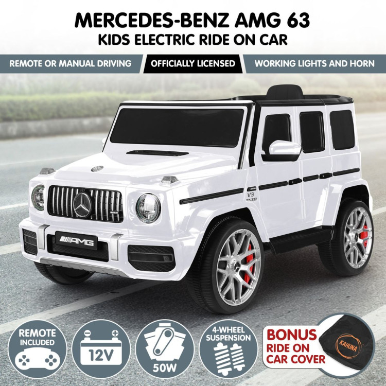 Kahuna Mercedes Benz AMG G63 Kids Electric Ride On Car w/ Remote Control - White image 16