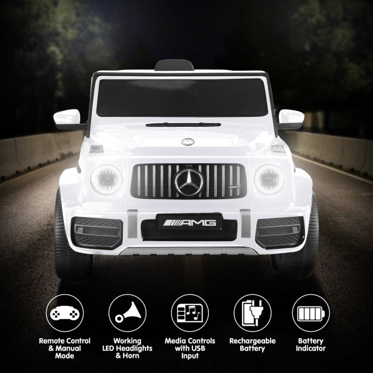 Kahuna Mercedes Benz AMG G63 Kids Electric Ride On Car w/ Remote Control - White image 9