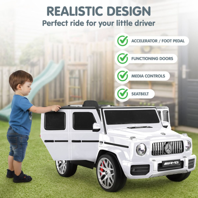 Kahuna Mercedes Benz AMG G63 Kids Electric Ride On Car w/ Remote Control - White image 10