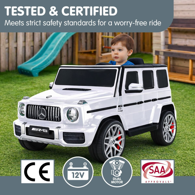 Kahuna Mercedes Benz AMG G63 Kids Electric Ride On Car w/ Remote Control - White image 12