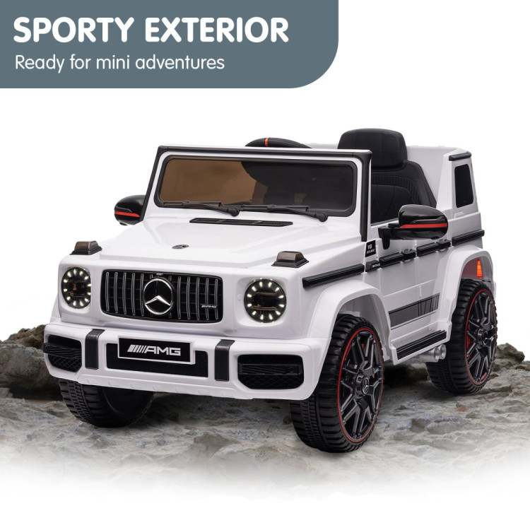 Mercedes Benz AMG G63 Licensed Kids Ride On Electric Car Remote Control - White image 4