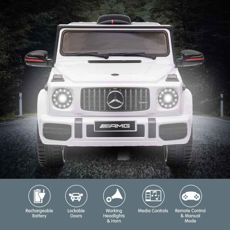 Mercedes Benz AMG G63 Licensed Kids Ride On Electric Car Remote Control - White image 6