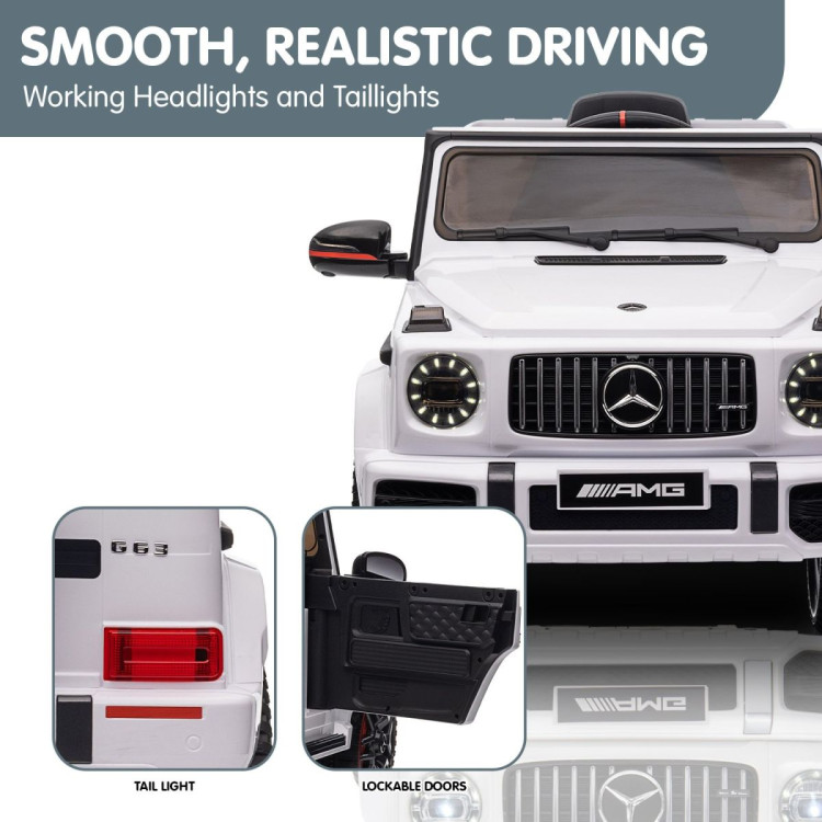 Mercedes Benz AMG G63 Licensed Kids Ride On Electric Car Remote Control - White image 7