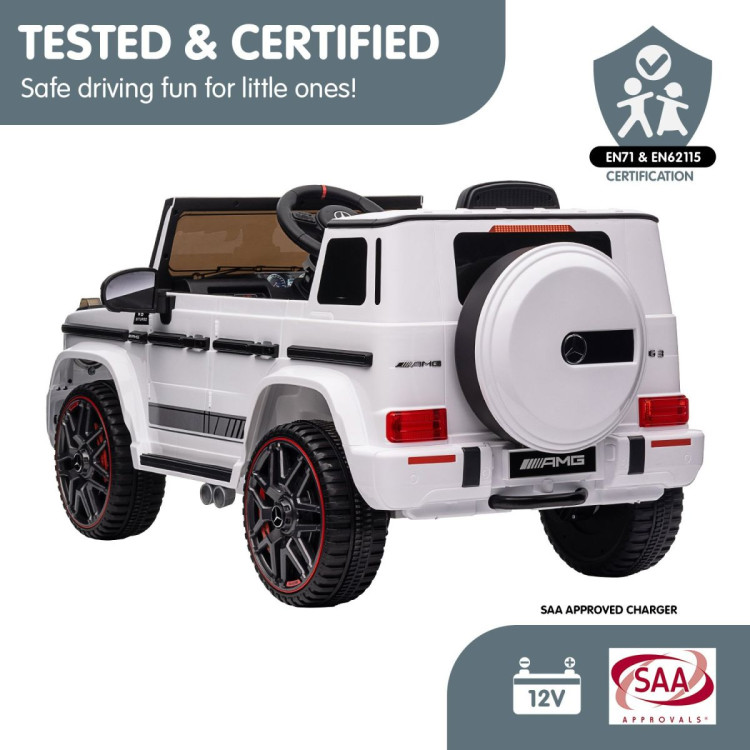 Mercedes Benz AMG G63 Licensed Kids Ride On Electric Car Remote Control - White image 10