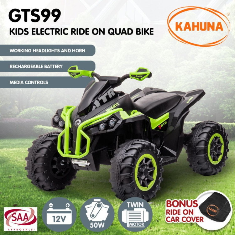 Kahuna GTS99 Kids Electric Ride On Quad Bike Toy ATV 50W - Green image 3