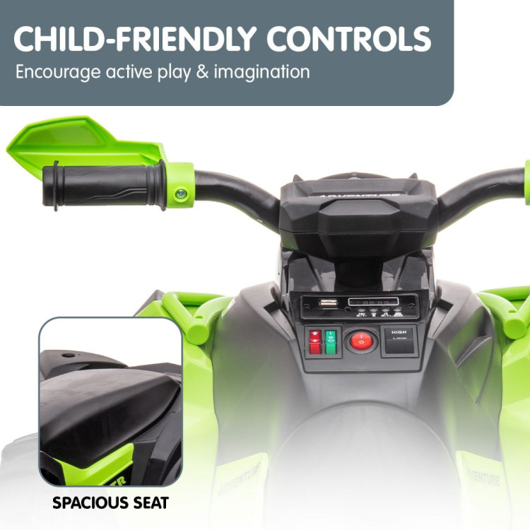 Kahuna GTS99 Kids Electric Ride On Quad Bike Toy ATV 50W - Green image 8