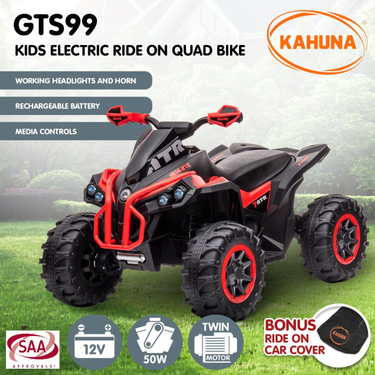 Kahuna GTS99 Kids Electric Ride On Quad Bike Toy ATV 50W - Red image 3